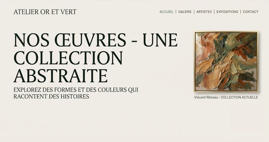 Réalisation — site vitrine d'une galerie d'art